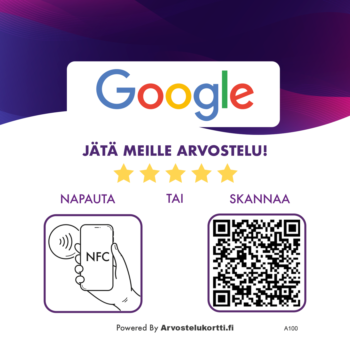 Google arvostelukortti